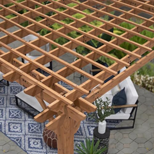 Backyard Discovery Beaumont 14' x 12' Cedar Wood Pergola Kit Light Brown