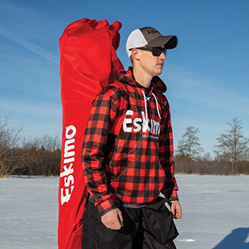 Eskimo FatFish 9416i Insulated Portable Pop-Up Ice Fishing Shelter Red, 7-9 Person