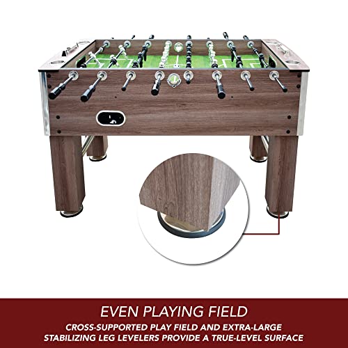 Hathaway Driftwood 56-in Premium Competition Foosball Table Driftwood/Green