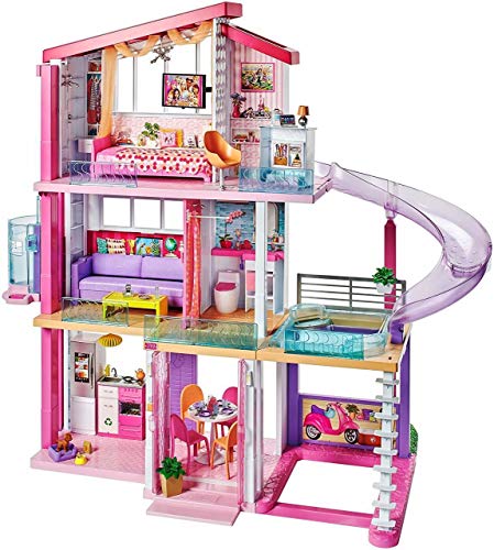 Mattel Barbie Dreamhouse Dollhouse with Pool, Slide, Elevator, Lights, Sounds & 70+ Accessories Pink