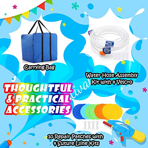 Whubefy Inflatable Water Slide Bounce House Multicolor