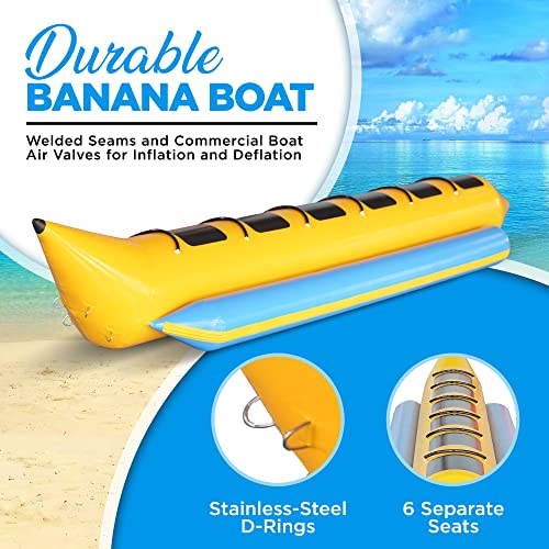 SereneLife Inflatable Floating Banana Boat Yellow