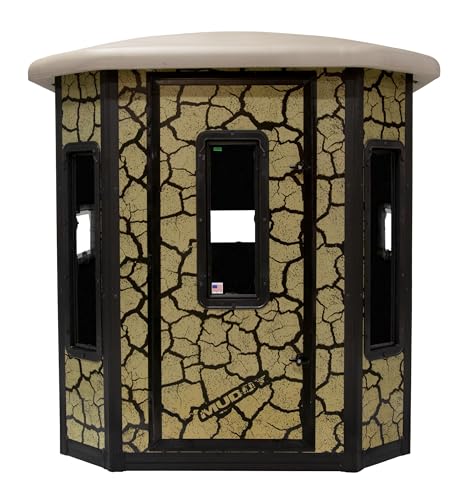 MUDDY Muddy Bull Box Blind with Tower Base, Steel Wall Construction, Cracked Mud Camo Multi