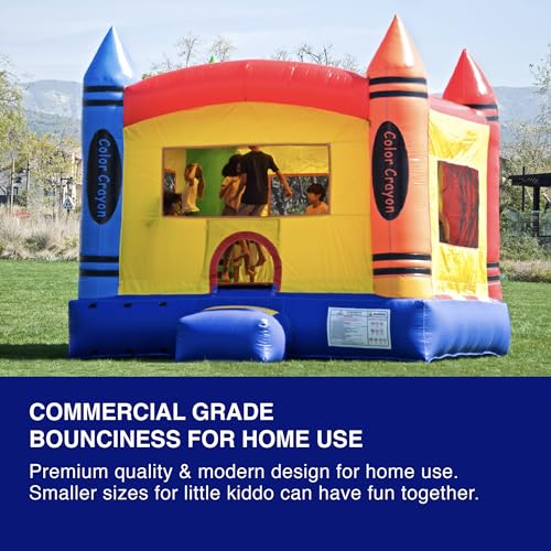 JumpOrange Crayon Commercial Grade Bounce House Yellow