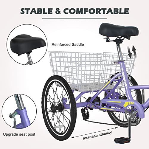 NAIZEA Adult Folding Tricycle Purple