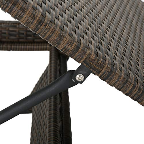 Unknown Outdoor Wicker Chaise Lounge Chair Set of 4 Brown