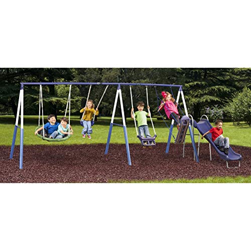 XDP RECREATION Surf N Swing 5 Station Kids Play Set Green Super Disc Swing