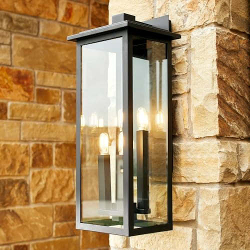 Quorum International Westerly 32 Inch 4-Light Outdoor Ceiling Pendant Black