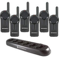 Motorola Solutions 6 DLR1060 Two Way Radios & 1 56531 Radio Charger Black