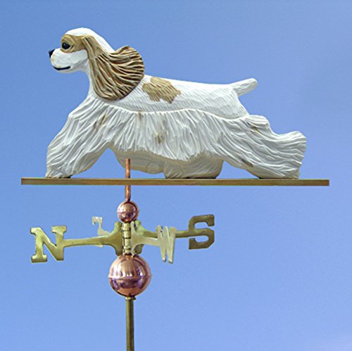 American Cocker Spaniel Hand Carved & Painted Weathervane Brown Parti 32 Inch