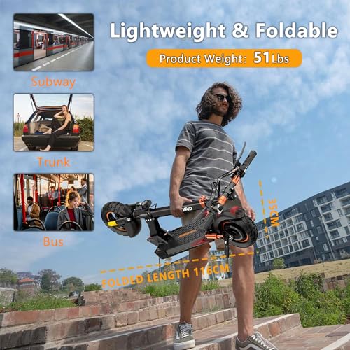iENYRID Adults Electric Scooter 800W Motor 10" Off-Road Tires 48V 28mph Black