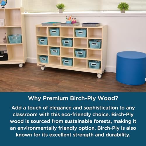 Angeles Mobile 20-Section Cubby Storage Wooden