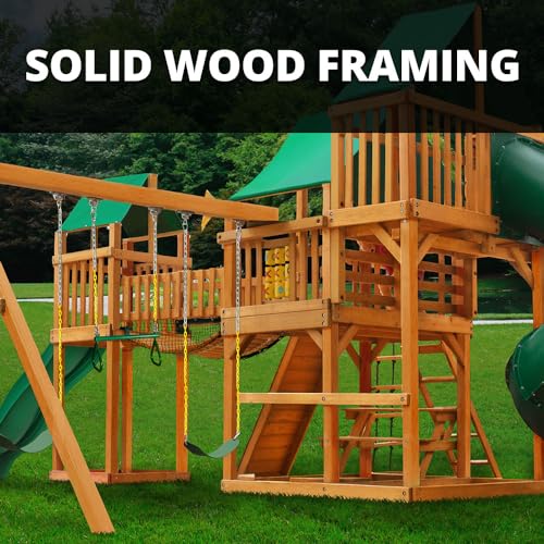 Gorilla Playsets Treasure Trove I Wood Swing Set Green