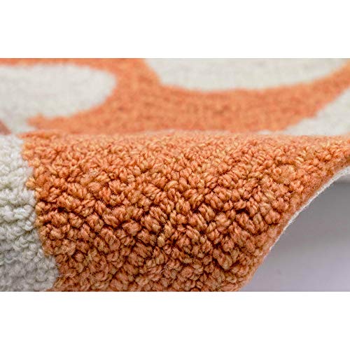 Liora Manne CAPRI Indoor/Outdoor Handmade Area Rug - Coastal Beach Accent Coral Border Orange 8'3" x 11'6