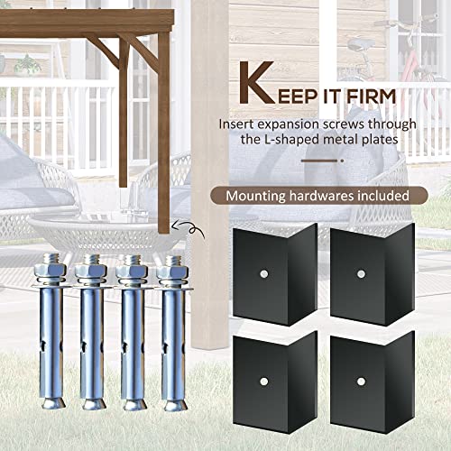 Outsunny 10' x 12' Outdoor Pergola Wood Gazebo Brown