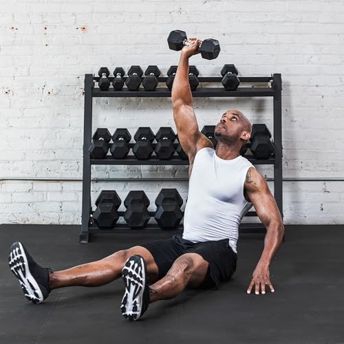 Lifeline HEX Rubber Dumbbell Set Black/Chrome