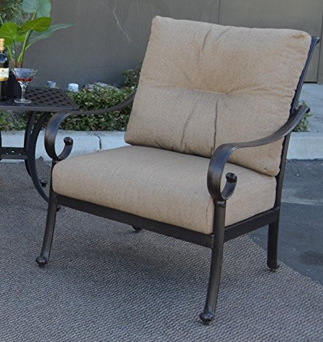 Patio Land Santa Anita Outdoor Patio Set of 4 Club Chairs Dark Bronze