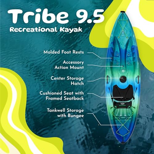 Perception Kayaks Tribe 9.5 Sit-On-Top Recreational Kayak Déjà Vu