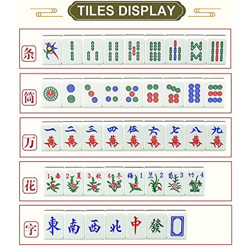 SHATONG Traditional Mahjong Game Set 144 Acrylic Tiles C