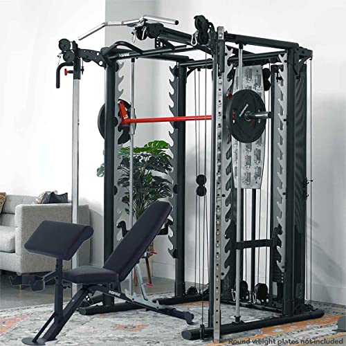 Inspire Fitness SCS Smith System - Cage System - Functional Trainer Home Gym With Smith Machine - Cable Machine - D Handles, Ankle Strap, Multi-Function Belt - Inspire SCS System (No Bench)