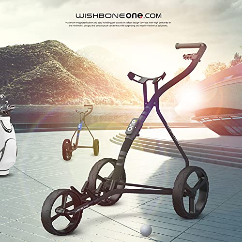 WishboneOne Golf Trolley Push-Pull Cart Megalite 3 Wheel Black