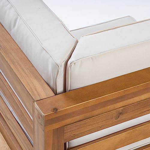 Kaimei OANA 3-Piece Acacia Wood Loveseat Set with Coffee Table Beige