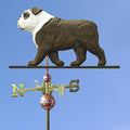 Bulldog Hand Carved & Painted Weathervane Brindle/White 22 Inch