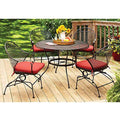 Mavilon Better Homes and Gardens Clayton Court 5-Piece Patio Dining Set Wrought Iron Table & 4 Chairs Red