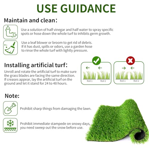 SunVilla Artificial Grass Rug Indoor Outdoor 13ft x 25ft Green/Olive Green/Yellow
