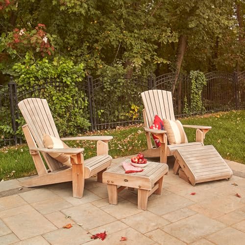 Arb Teak & Specialties Teak Folding Lounge Adirondack Chair Natural