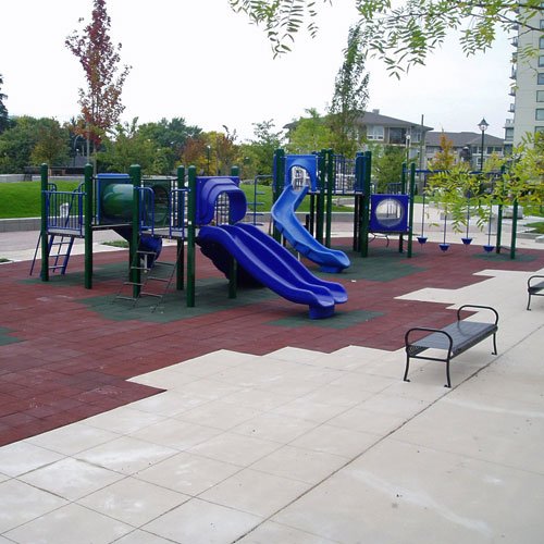 KIDWISE PlayFall Playground Safety Surfacing Terra Cotta Tiles 1.75" Thick