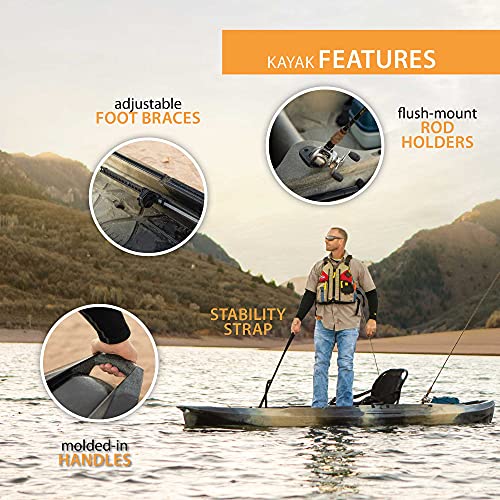 Lifetime 90958 Stealth Pro Angler 118 Fishing Kayak Timberline Camo