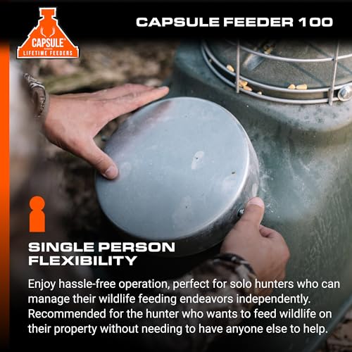 Capsule Game Feeders 100LB Capacity 360-Degree Broadcast Game Feeder Green
