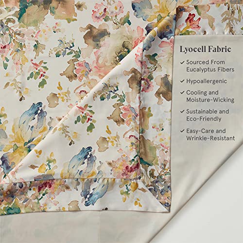 H HIEND ACCENTS Floral Bedding Jardin Lyocell King Comforter Set Salmon