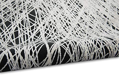 Calvin Klein Balian Area Rug 9' x 12' Modern Abstract Black/Silver