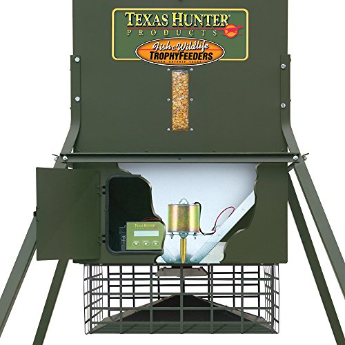 Texas Hunter Products Wildlife & Deer Feeder 300 lb Corn Capacity with 8-Foot Heavy-Duty Extension Legs