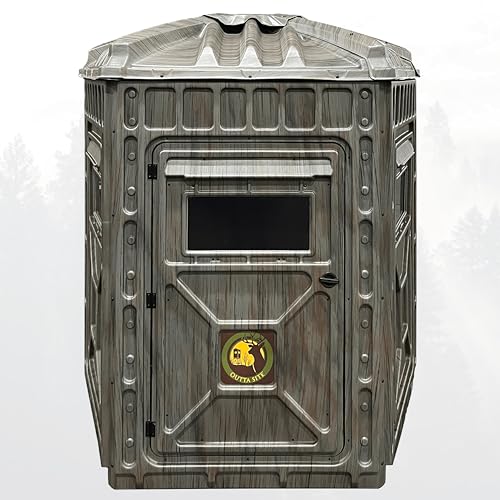 Outta Site Thicket 5-Sided Hunting Blind for 2-3 Persons Hard-Sided Ground Blind - Thicket Oak