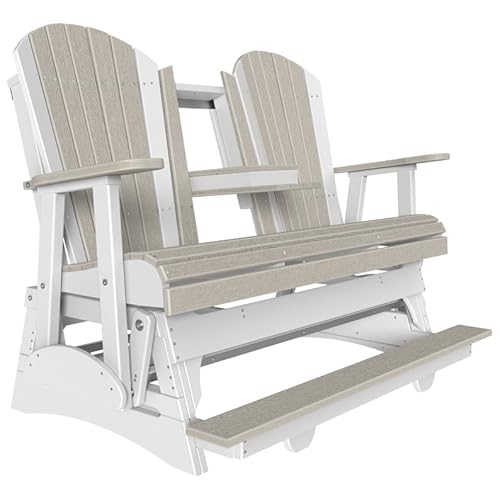 Furniture Barn USA Poly Lumber 5' Balcony Adirondack Glider Birch & White