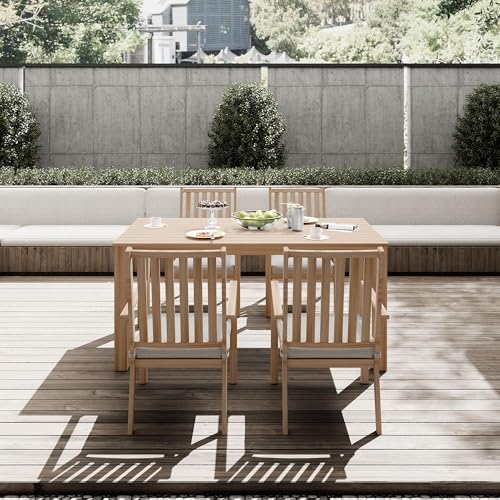 RoyalCraft Aluminum 5-Piece Patio Dining Set with Removable Cushions Brown