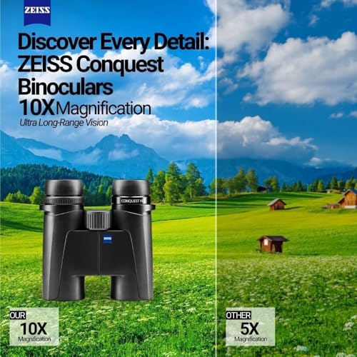 ZEISS Conquest HDX 10x32 Binocular Bundle with Carrying Strap & Lens Cleaning Kit Black
