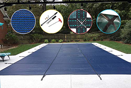 WaterWarden Premium Pool Safety Cover 30’ x 50’ Blue Mesh
