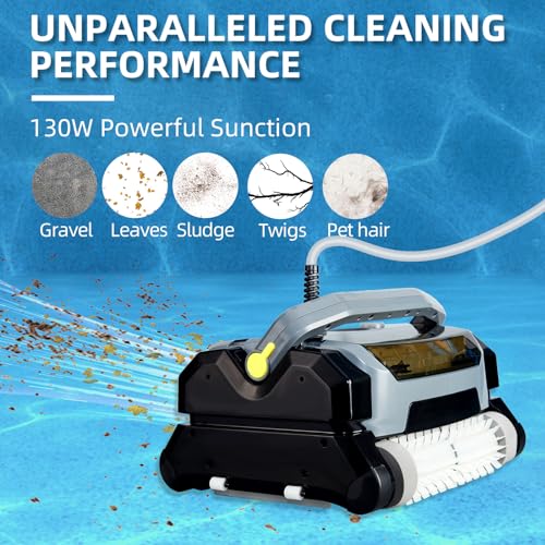 PioneerWorks Robotic Pool Vacuum Cleaner 130W Wall Climbing Gray
