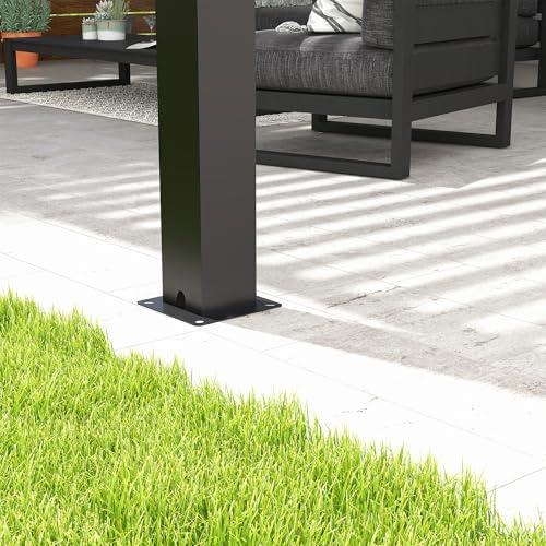 Kaimei 10x13FT Aluminum Louvered Pergola Black - Adjustable Shade & Rain Resistant Patio Cover for Backyard Garden