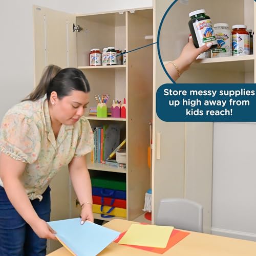 Children's Factory Angeles Mobile Teacher's Locking Storage Cabinet Wooden