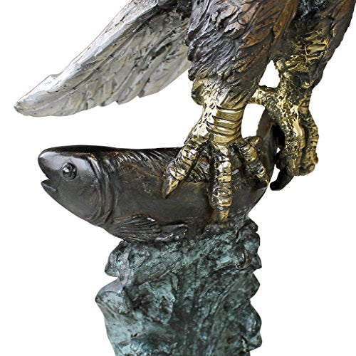 Design Toscano KW56604 Majestic Eagle Statue 3 Foot Brown Sepia and Green Verdigris