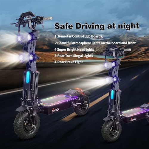 Toursor Foldable Electric Scooter 10,000W Dual Motor Black