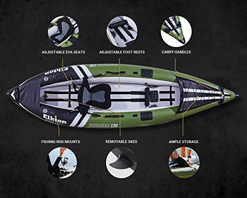 Elkton Outdoors Steelhead Inflatable Fishing Kayak Single
