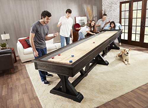 Playcraft Brazos River 14' Weathered Black Pro-Style Shuffleboard Table Black