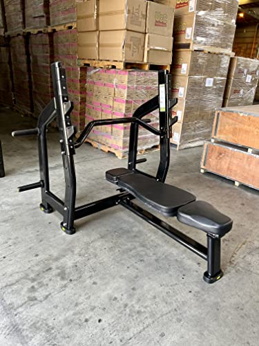 Ryan Sherwood Olympic Bench Chest Press with 4 Long External Storage Weight Horns Black