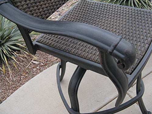 Patio Land Santa Clara 6pc Outdoor Patio Set with Swivel Barstools 30" H Dark Bronze
